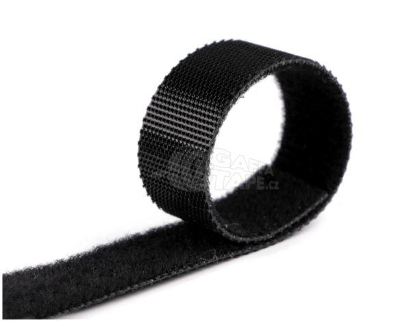 Suchý zip šíře 20 mm oboustranný, nízkoprofilový, černý 1 m