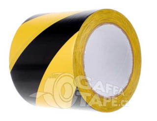 PVC Bezpečnostní výstražná lepící páska černo-žlutá, šíře 100 mm, návin 33 m