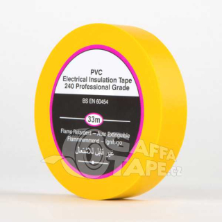Profesionální PVC izolační páska žlutá  38mm x 33m, 1 ks