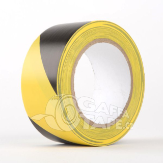 PVC Bezpečnostní výstražná lepící páska černo-žlutá šíře 50 mm, návin 33 m