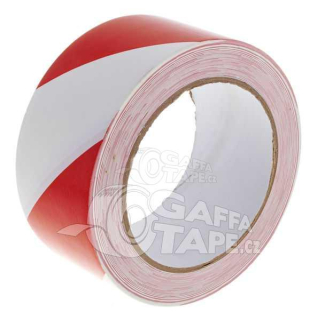 Bezpečnostní výstražná lepící páska PVC červeno-bílá návin 33m Heavy